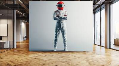 an f1 racing car driver standing.  Wall mural