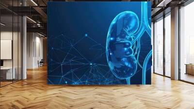 background Abstract blue human kidneys. kidneys anatomy. Healthcare medical concept Wall mural