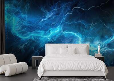 blue electric black background Wall mural