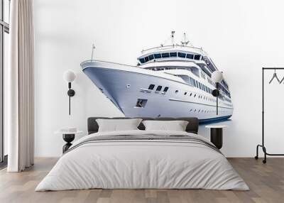 Cruise ship  Ferry sailing on white background Wall mural