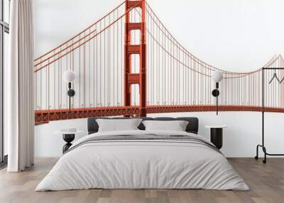 golden gate isolated modern bridge structure Wall mural