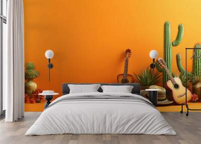 cinco de mayo background with decoration Wall mural