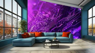 purple tecnology background Wall mural