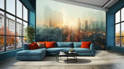 Site construction background Wall mural