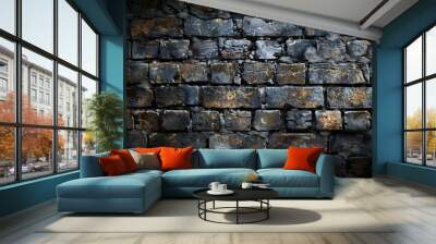 Acient brick wall. Grunge brick wall background. Background of old vintage brick wall. High quality photo , ai Wall mural