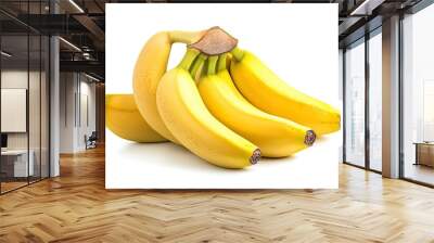 Banana fruit isolated on a white background. Bunch of bananas clipping path , ai Wall mural