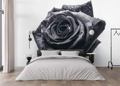 Black rose isolated on white background , ai Wall mural