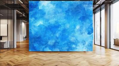 Blue light watercolor background, texture paper , ai Wall mural