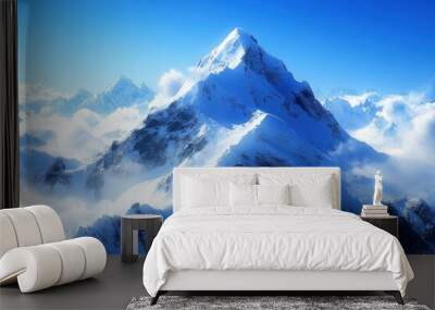 Blue mountain wallpaper in 2k , ai Wall mural