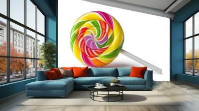 Colorful lollipop isolated on white background, full depth of field, clipping path , ai Wall mural