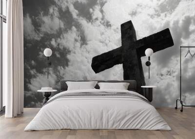 cross against the sky , ai Wall mural