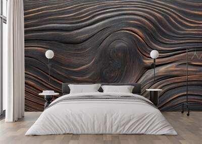 Dark wood texture background surface with old natural pattern , ai Wall mural