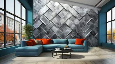 gray metallic background, old metal texture aluminum or titanium , ai Wall mural