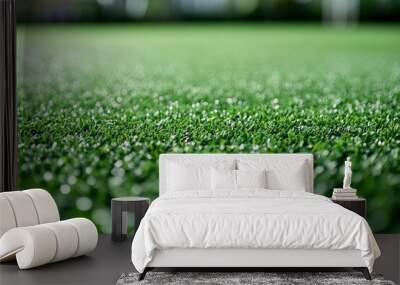 Green turf grass texture and background. Green grass field. Green grass for golf course, soccer, football, sport. Green grass field for golf course, soccer, football, sport, ai Wall mural