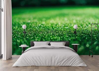 Green turf grass texture and background. Green grass field. Green grass for golf course, soccer, football, sport. Green grass field for golf course, soccer, football, sport , ai Wall mural