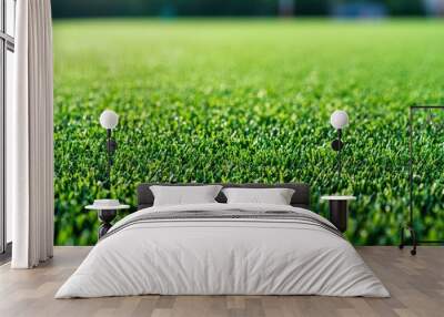 Green turf grass texture and background. Green grass field. Green grass for golf course, soccer, football, sport. Green grass field for golf course, soccer, football, sport , ai Wall mural