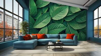 Macro leaves background , ai Wall mural