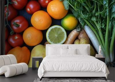 organic, vegetarian, vegan, grocery, fruit, vegetable, fresh , ai Wall mural