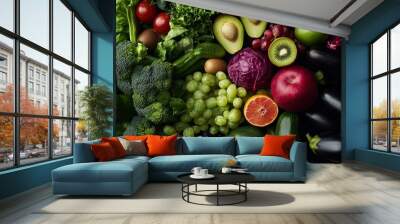 organic, vegetarian, vegan, grocery, fruit, vegetable, fresh , ai Wall mural