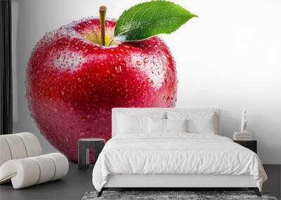 Red apple isolated on white background , ai Wall mural