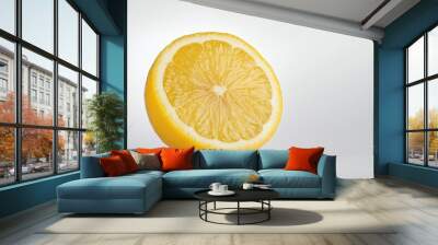 Ripe lemon half isolated on white background with full depth of field, ai Wall mural