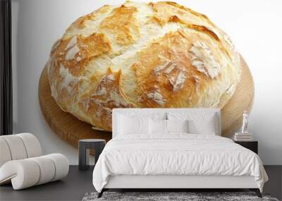 Round white bread isolated , ai Wall mural