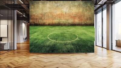 textured soccer game field - center, midfield , ai Wall mural