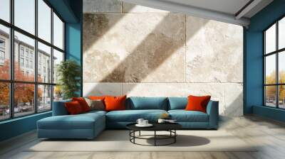 Travertine as background in natural light , ai Wall mural