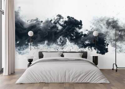 Black smoke on white background Wall mural