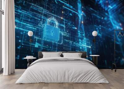 Cyber Security Concept Illustration Wall mural