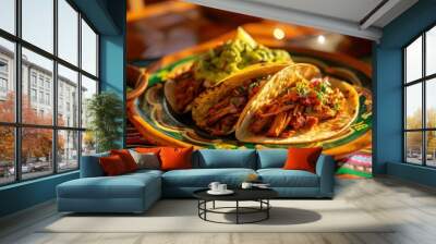 Delicious Tacos with Guacamole Wall mural