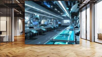 Futuristic Robotic Laboratory Wall mural