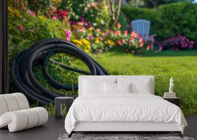 Garden Hose on Grass Wall mural