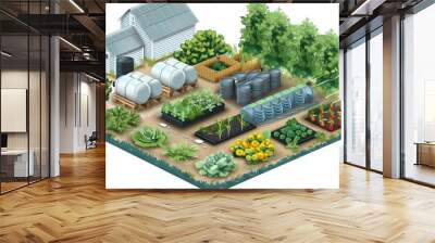 Sustainable Garden with Water Collection Wall mural