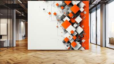 Colorful geometric shape background, abstract background with the colorful and geometric shape with line, concept of business presentation  Wall mural