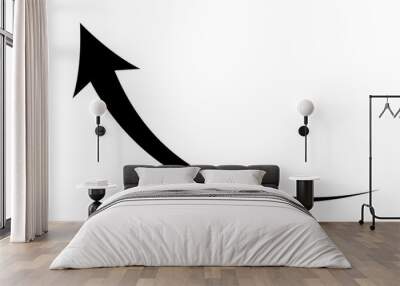 black curved graph with arrow png file type Wall mural