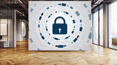 Technology security concept. Modern safety digital background. Protection system Wall mural