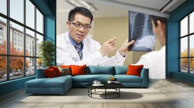 asian doctor and patient Wall mural