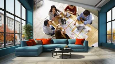 multinational business team meeting in office Wall mural