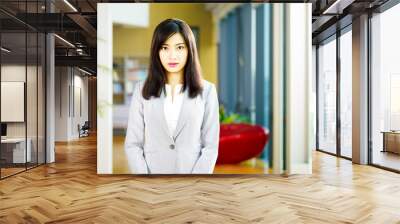 portrait of a young asian business woman Wall mural