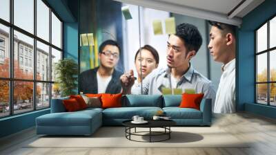 young asian business team people meeting in office Wall mural