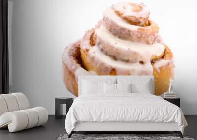 cinnamon bun on a white background isolated Wall mural