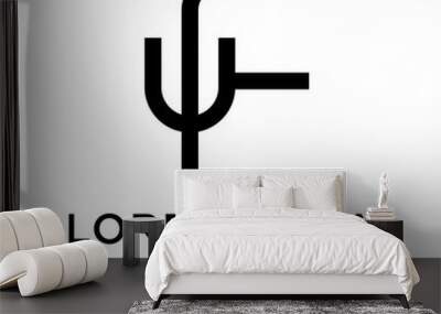 initial letter logo FU, UF logo template Wall mural