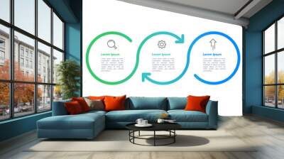 Infographic 3 Main processes in Business administration. Vector illustration. Wall mural