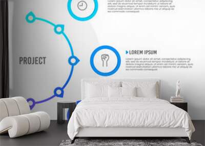 Infographic circle 5 processes to success. Vector illustration. Wall mural