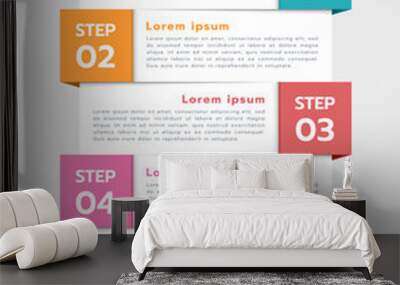 Vertical infographic 5 steps or options to success. Vector illustration. Wall mural