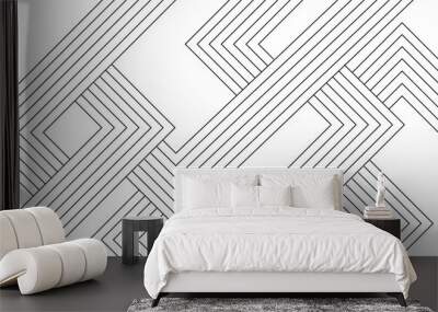 background stripe chevron square line zigzag pattern seamless abstract vector design. Wall mural