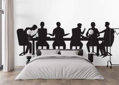 Team Meeting Discussion, Teamwork Vector Illustration Concept Wall mural