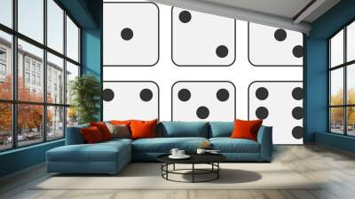 White dice graphic icons set isolated on white background. Wall mural