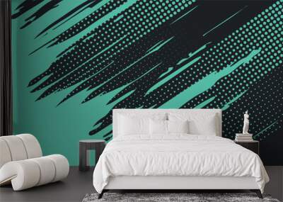 Abstract halftone wave dots background. Futuristic twisted grunge pattern, dots, circles. Vector modern optical pop art texture for posters, business cards and etc Wall mural